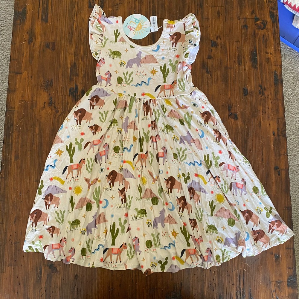 NWT Little Sleepies Wild Frontier Flutter Twirl Dress Desert Print Size 10